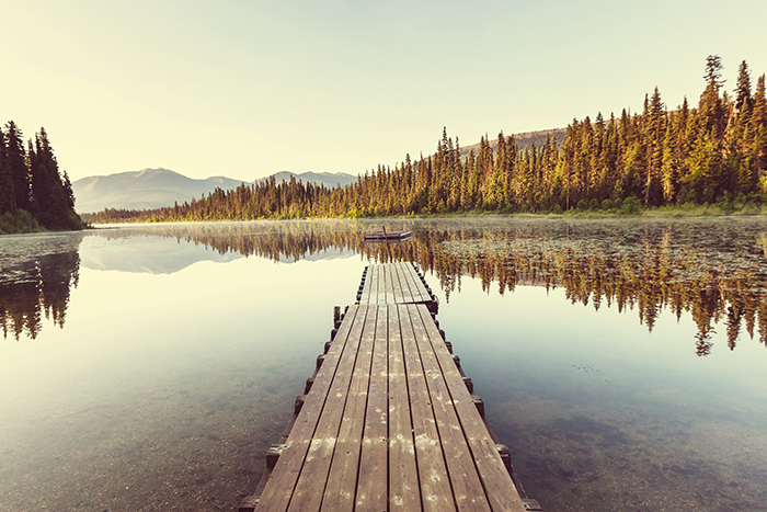 Landscape with Lake Pier - Gallery Corner